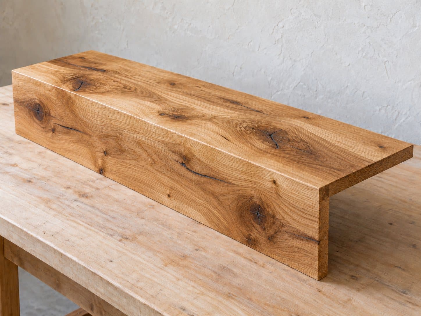 Rustic l-shaped stair treads