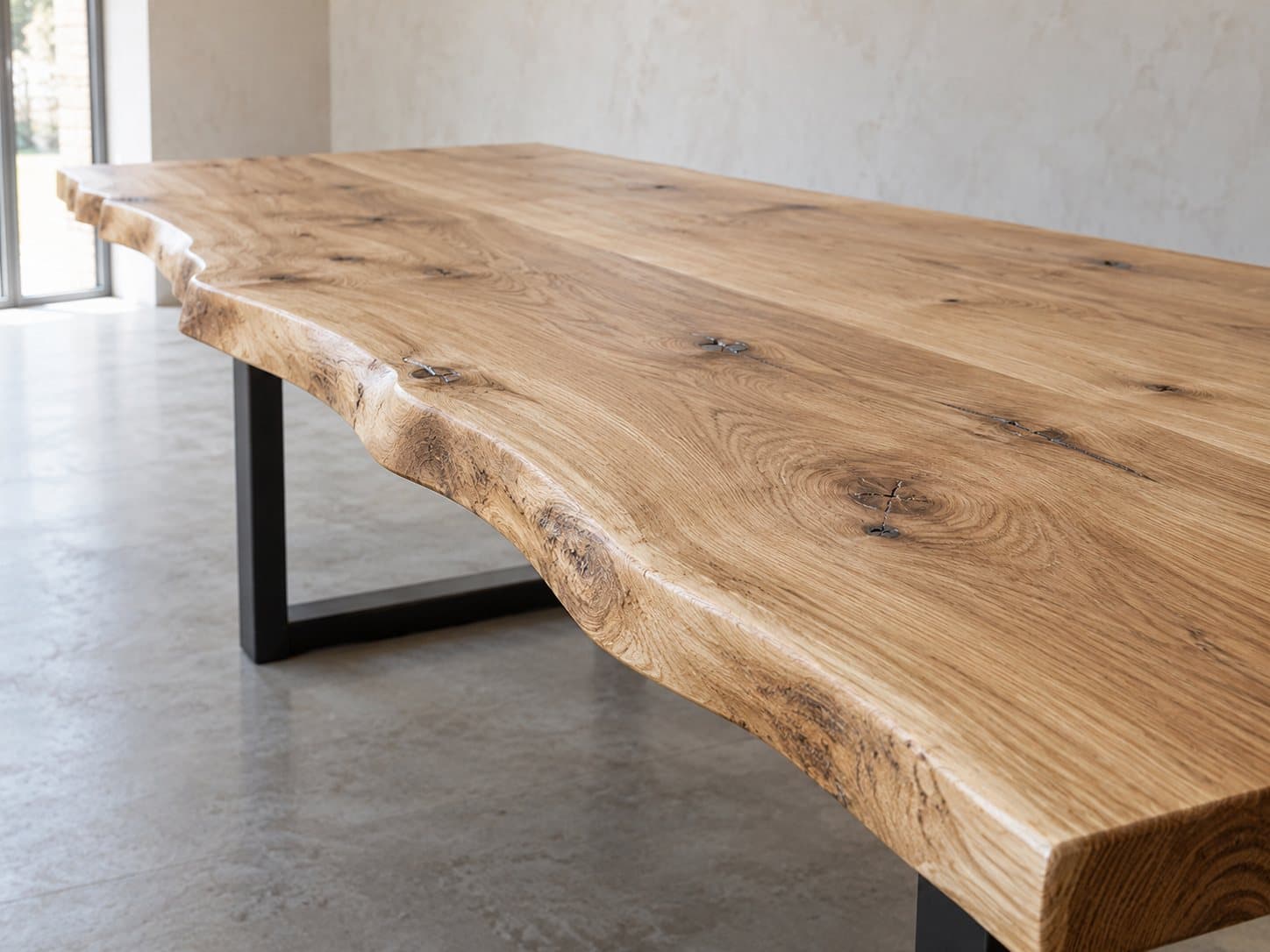 Live edge (waney edge) oak table tops