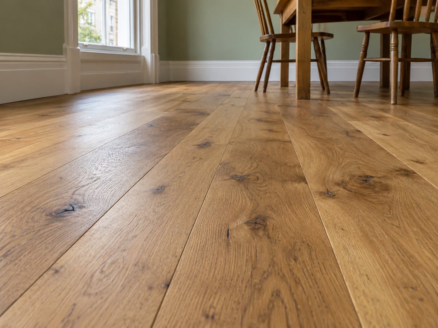 Character oak flooring