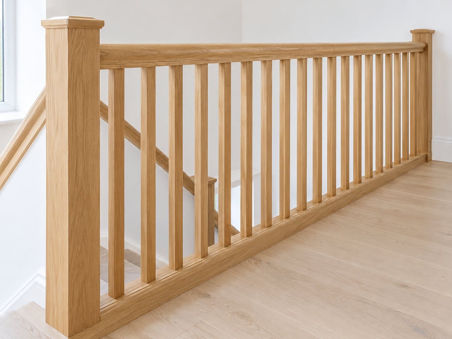 Handrail with oak spindles