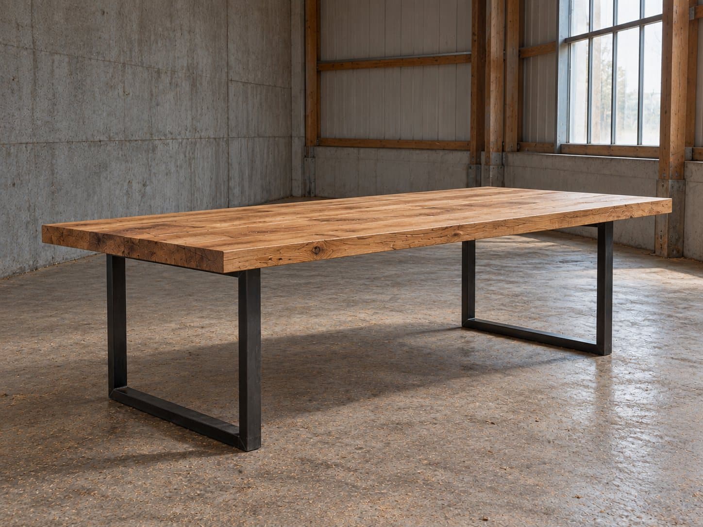 Rectangular top black steel base